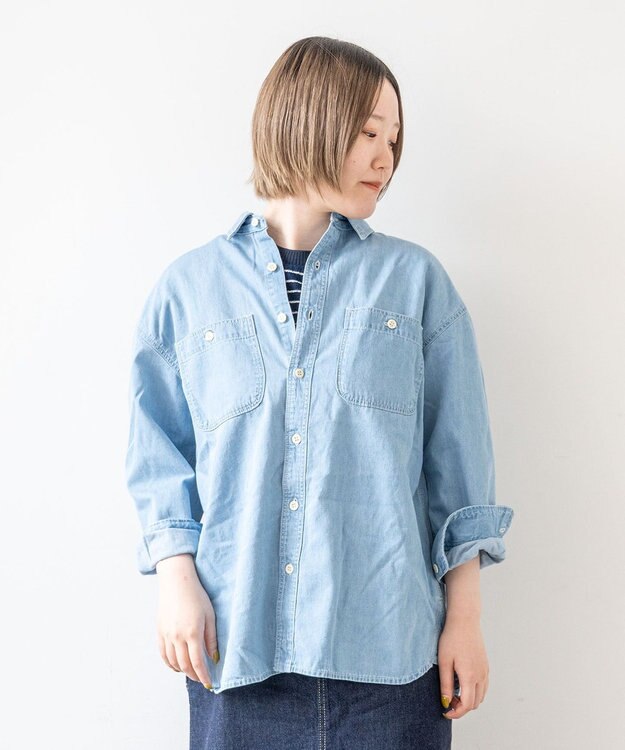 caqu work shirts ゆったりシルエットなワークシャツ 7years