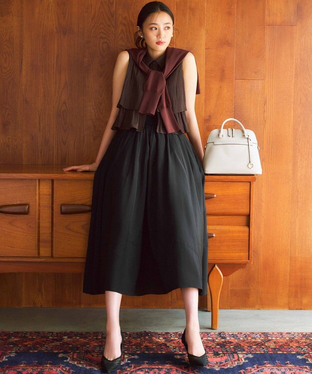 組曲 【レングス調整可能】バウンディングシャーティングスカート ブラック系