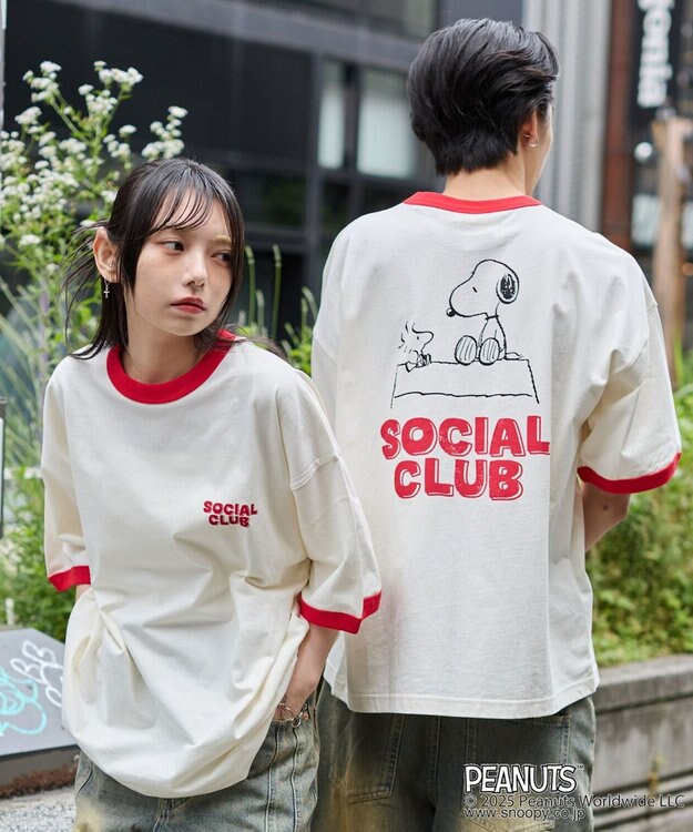 WEGO 【ユニセックス着用ITEM/MLサイズ展開】別注PEANUTSプリントT（SS） ホワイトアイボリー