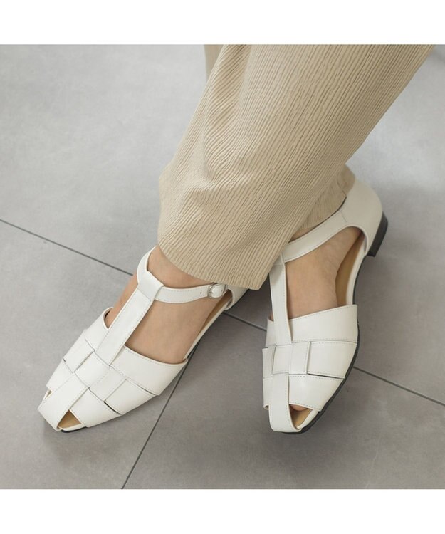 Pointer 日本製 本革グルカサンダル オフホワイト