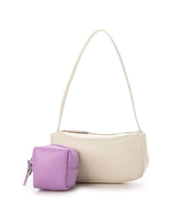 UNBILLION カシュカシュ cachecache / ミニキューブポーチ付きショルダー アイボリー