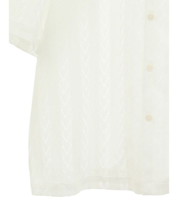 CRAFT STANDARD BOUTIQUE レースオープンカラーシャツ White