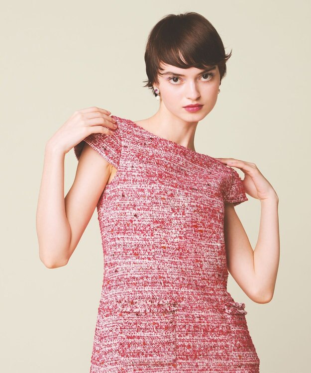 TOCCA CAMELOT TWEED ドレス オールドローズ系