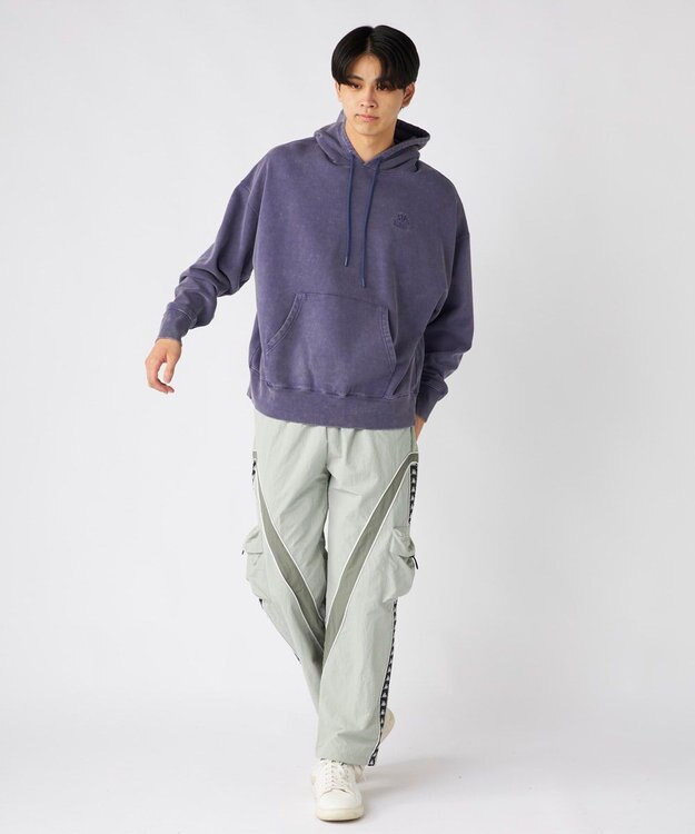 OP／FILA 【Kappa】オーバーサイズ ヘビーウェイトプルパーカー ブルー