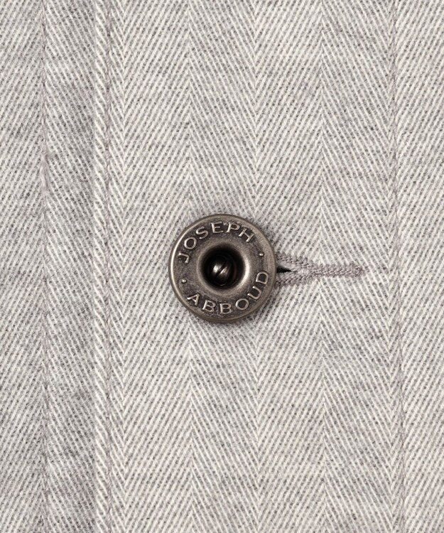 JOSEPH ABBOUD 【イタリア素材/ストレッチ】ヘリンボンモールスキンワーク ジャケット ライトグレー系