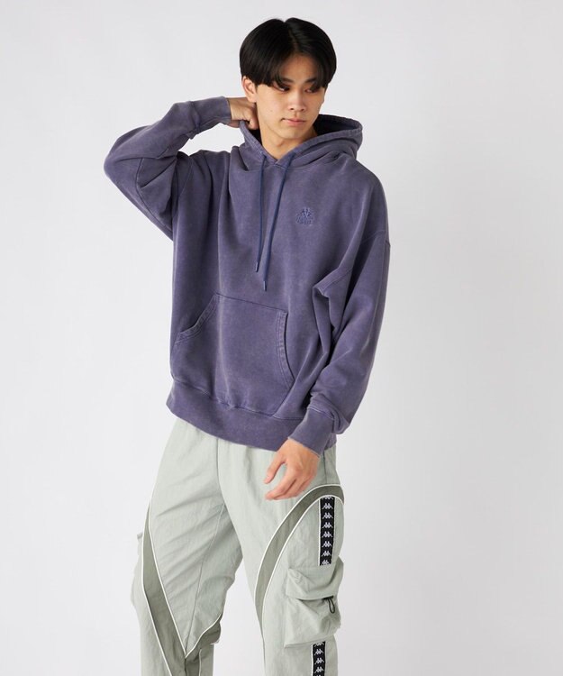 OP／FILA 【Kappa】オーバーサイズ ヘビーウェイトプルパーカー ブルー