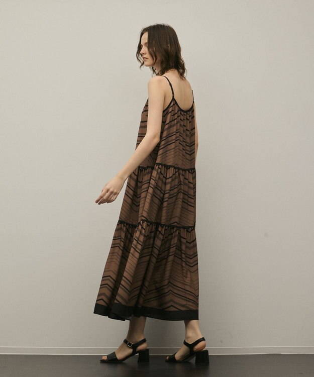 GRACE CONTINENTAL キカプリントキャミワンピース ブラウン