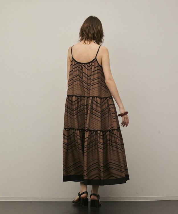 GRACE CONTINENTAL キカプリントキャミワンピース ブラウン