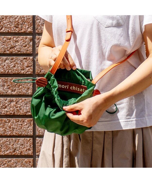 tsumori chisato CARRY ギャザー ショルダーバッグ ミニバッグ ポシェット グリーン