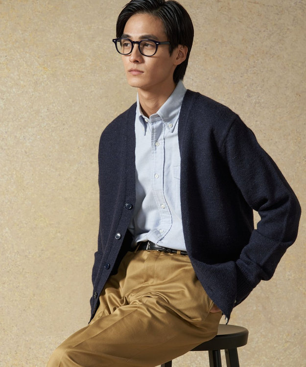 J.PRESS MEN 【120th anniversary】British Pure Wool Regimental Cardigan ネイビー系
