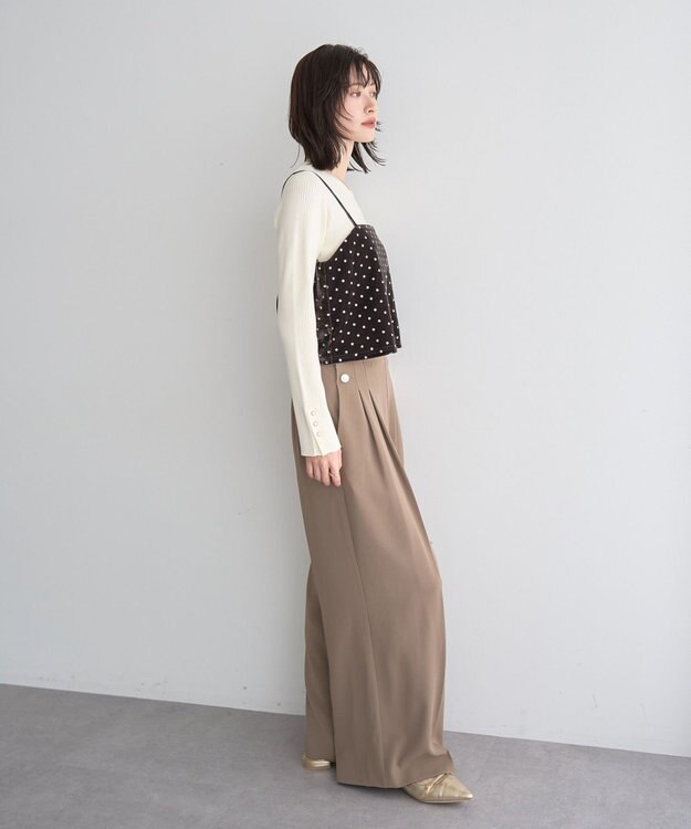 YECCA VECCA グリッタードットベロアオーバーキャミ Brown