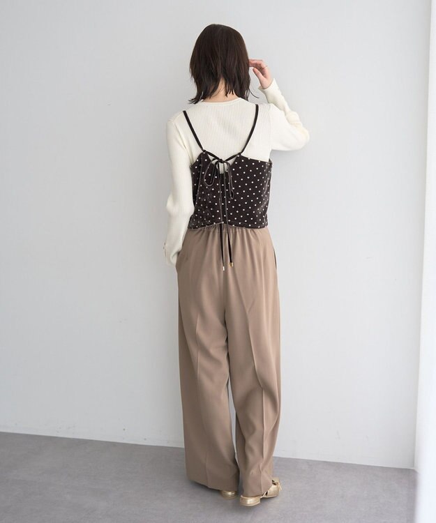 YECCA VECCA グリッタードットベロアオーバーキャミ Brown