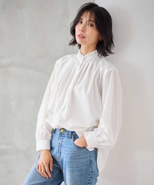 ANY スタンドネックブラウス オフ