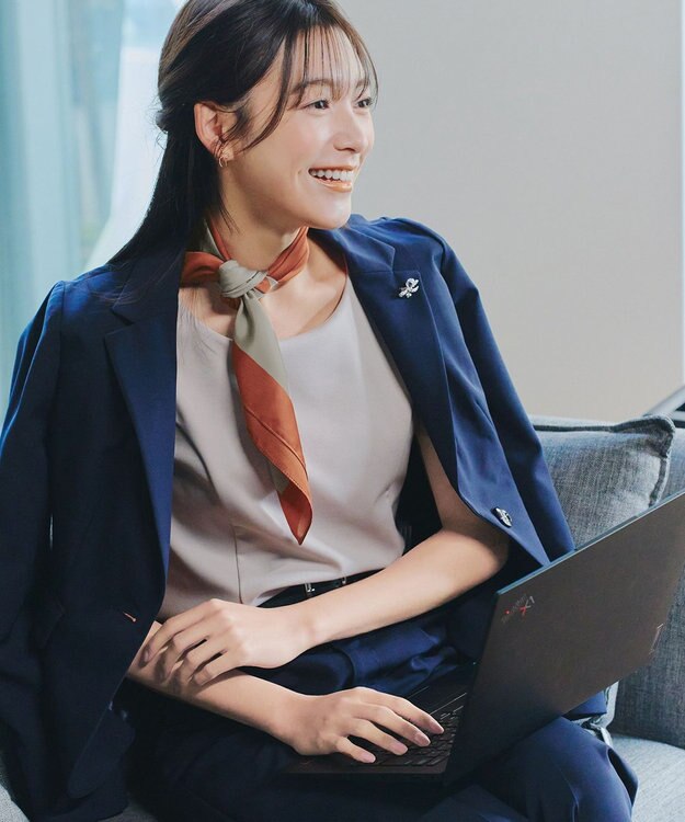 Tiaclasse 【小倉優子さん着用・選べる柄タイプ】大判スカーフ Aオレンジ