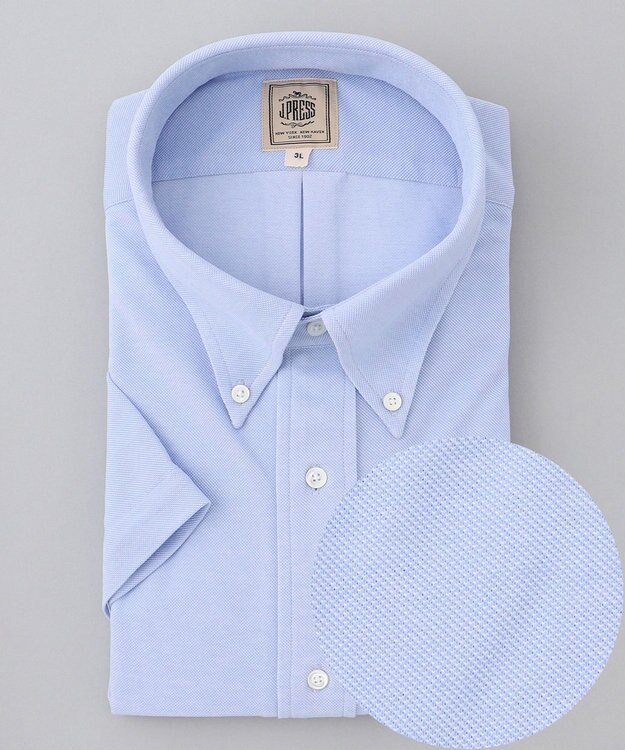 J.PRESS MEN 【KING SIZE】【J.PRESS OXFORD JERSEY】カノコインレイ パッチポケットシャツ / B.D. サックスブルー系