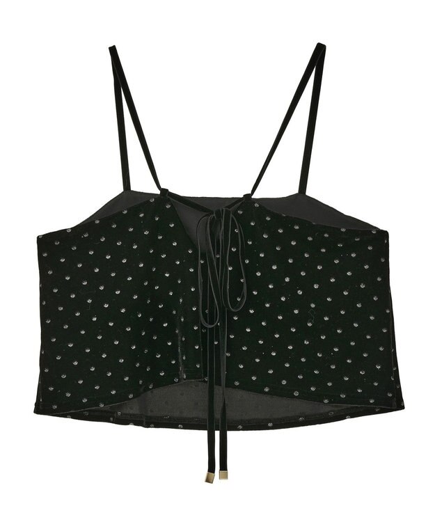 YECCA VECCA グリッタードットベロアオーバーキャミ Black