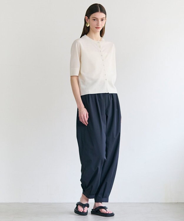 BEIGE， MOISE / シアーニット　5分袖カーディガン Ecru