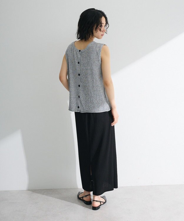 Green Parks 前後２ｗａｙ　ミックスカラーノースリーブニット Charcoal Gray