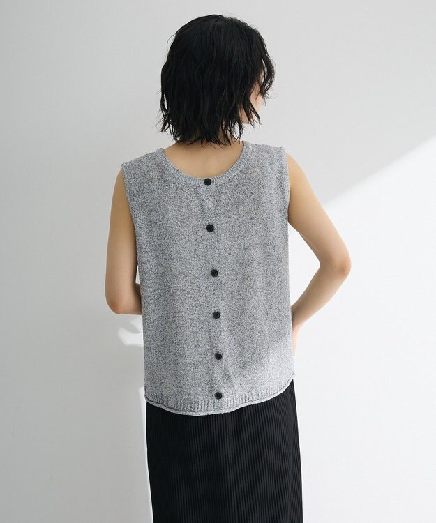 Green Parks 前後２ｗａｙ　ミックスカラーノースリーブニット Charcoal Gray