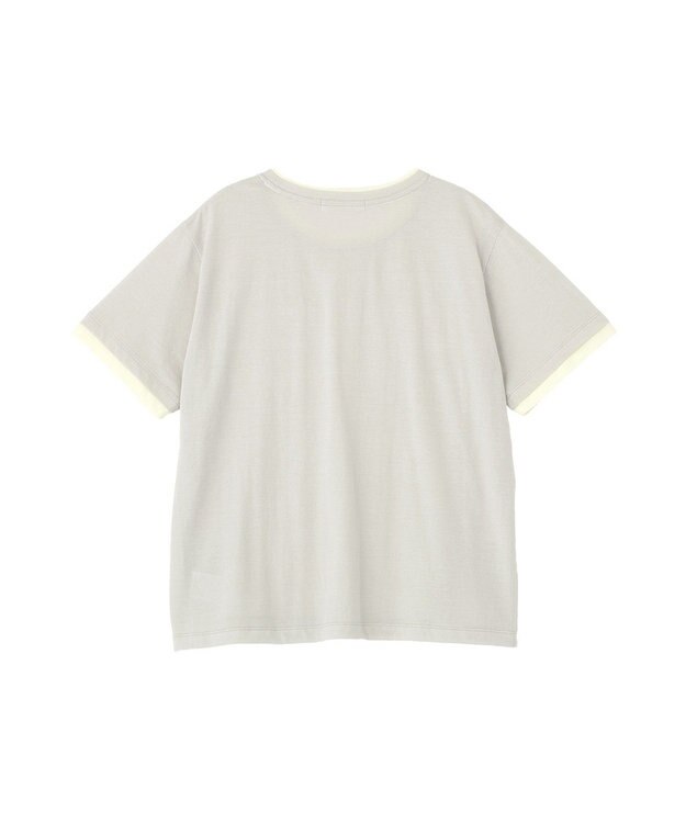 AMERICAN HOLIC 配色レイヤード風シアーＴシャツ Light Gray