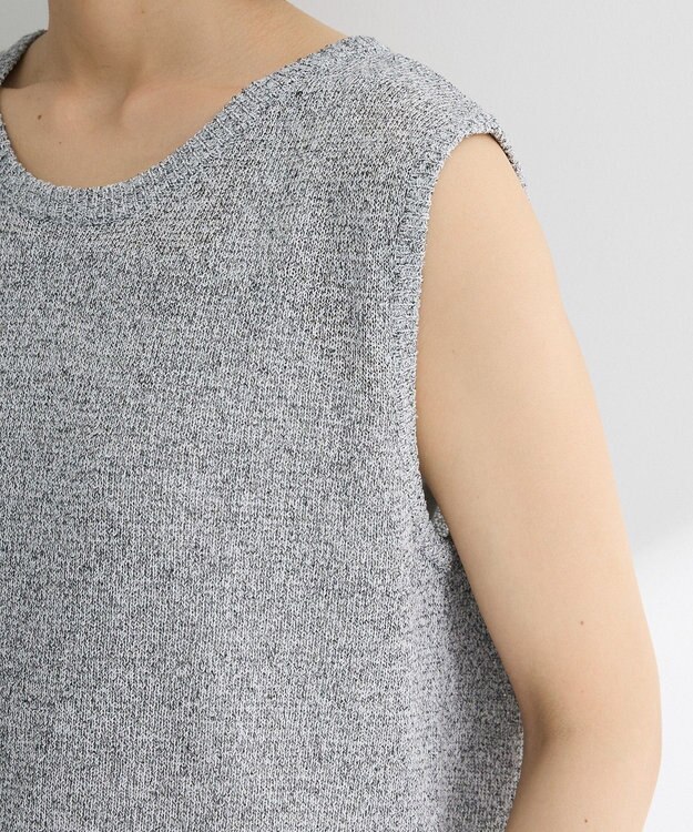 Green Parks 前後２ｗａｙ　ミックスカラーノースリーブニット Charcoal Gray