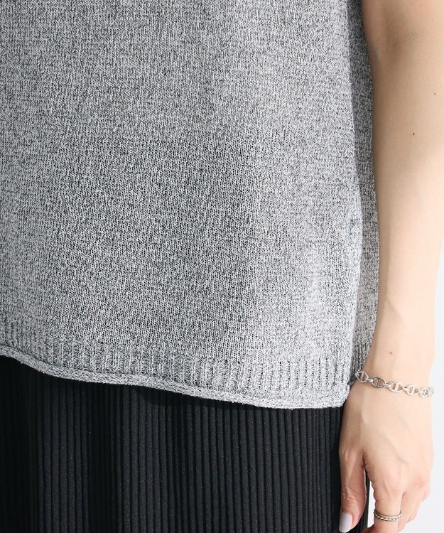 Green Parks 前後２ｗａｙ　ミックスカラーノースリーブニット Charcoal Gray