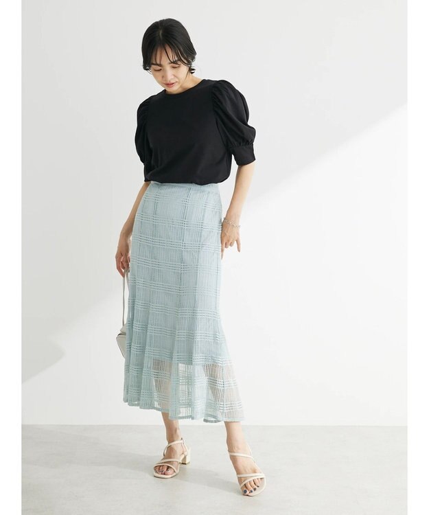 Green Parks ・ＳＵＧＡＲ　ＳＰＯＯＮ　ギャザーパフＴシャツ Black