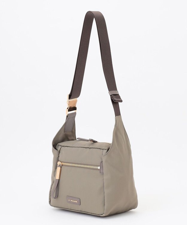 LA BAGAGERIE メタルバックル　ボックスショルダー　SSサイズ グレージュ