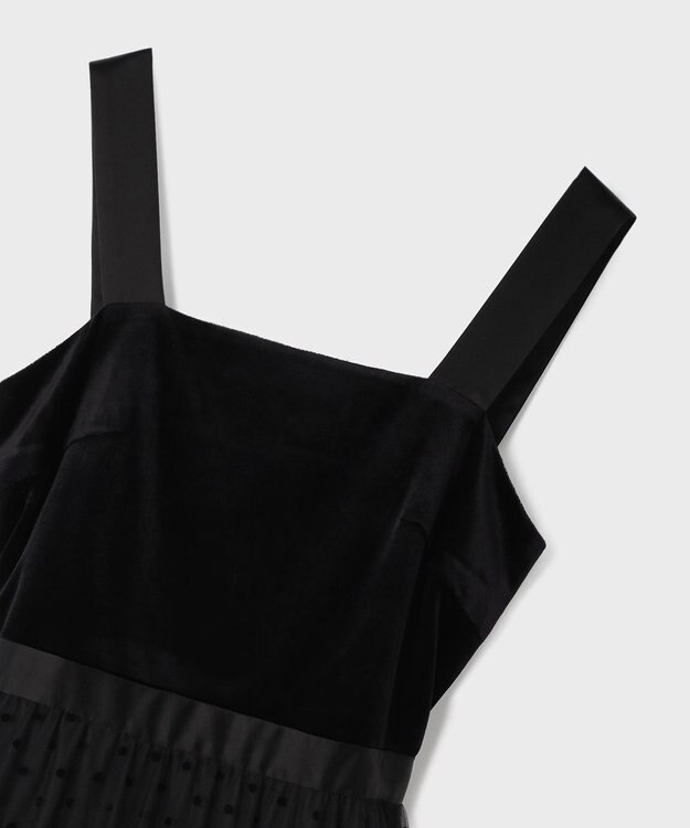 GRACE CONTINENTAL ドットフラワーembドレス ブラック