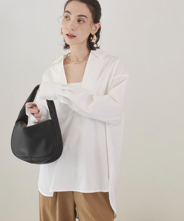 WEGO 【ANGIE VINTAGE】スキッパーシャツ ホワイト