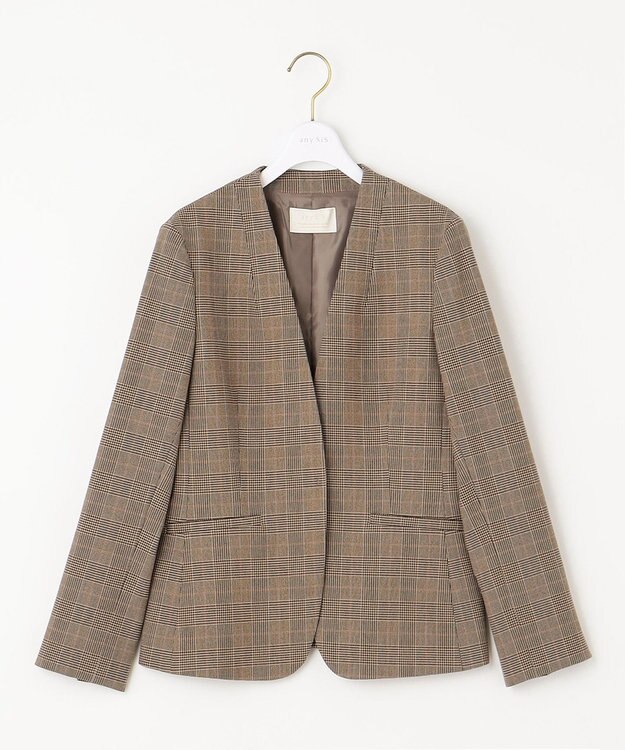 ANY SIS 【セットアップ対応】サーモ2WAYストレッチ ジャケット ブラウングレンチェック
