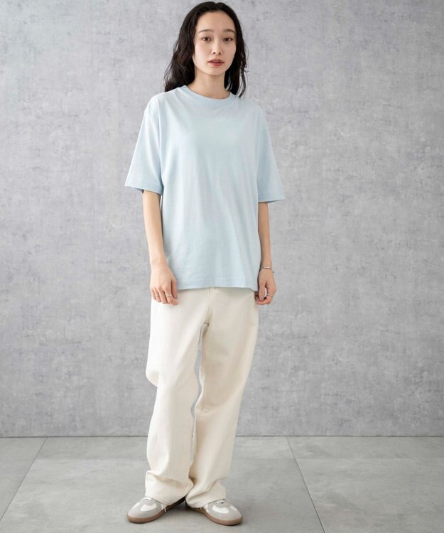 WEGO 【ユニセックス着用ITEM/綿100%/XSSMLサイズ展開】リラックスフィットコットンT サックス