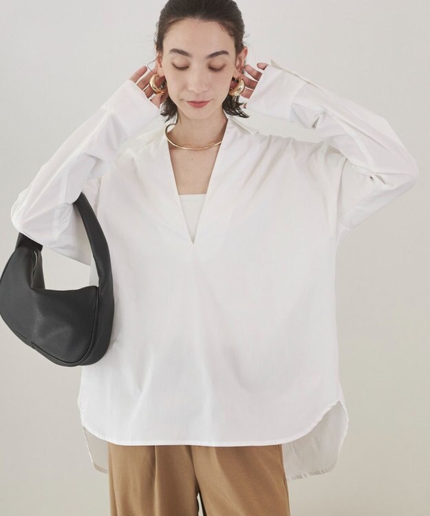 WEGO 【ANGIE VINTAGE】スキッパーシャツ ホワイト