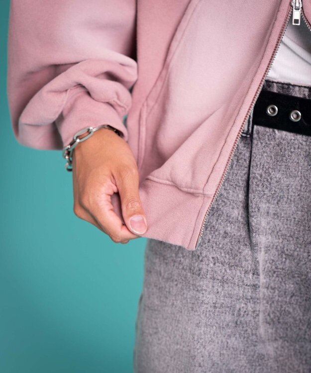 WEGO 【ユニセックス着用ITEM/MLサイズ展開】グラフィックZIPパーカー ピンク