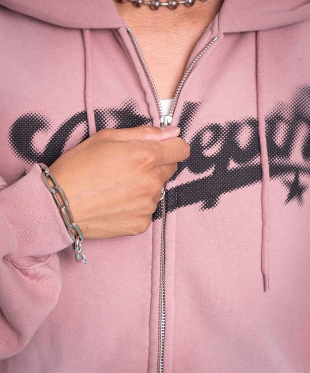 WEGO 【ユニセックス着用ITEM/MLサイズ展開】グラフィックZIPパーカー ピンク