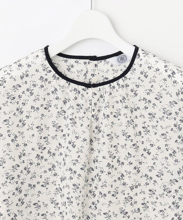 J.PRESS LADIES L 【洗える】 スパンローンフラワー ボリュームスリーブ ブラウス ホワイト系5