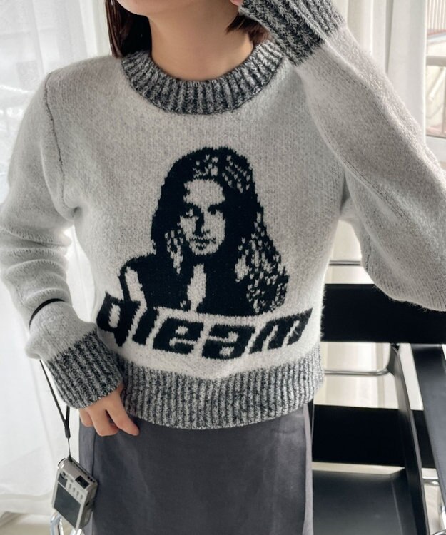 WEGO フラッフィーグラフィックちびニット 柄3