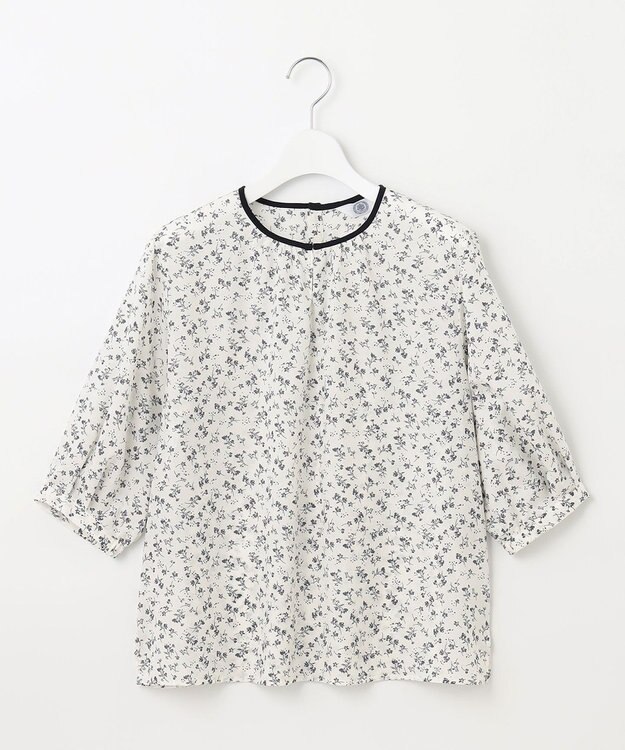 J.PRESS LADIES L 【洗える】 スパンローンフラワー ボリュームスリーブ ブラウス ホワイト系5