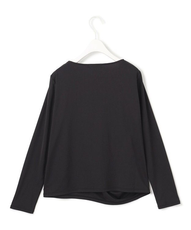 ICB L 【洗える】 PlaXフィラメントジャージー ドレープカットソー ブラック系