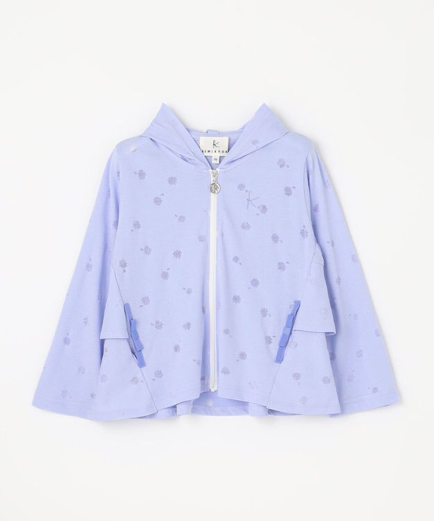 組曲 KIDS 【UVケア】【110-140cm】フラワーオパール パーカー サックスブルー系