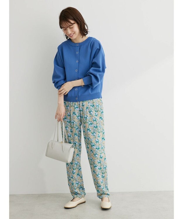 Green Parks ・ｆｕｒｒｙ　ｒａｔｅ２ｗａｙかる~いニットカーデ Blue