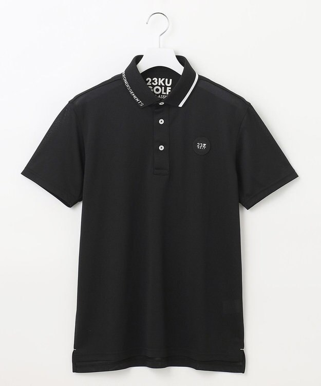 23区GOLF 盛夏対応のマルチ機能【接触冷感・UVケア・吸水速乾】【MEN】カノコシャツ ブラック系