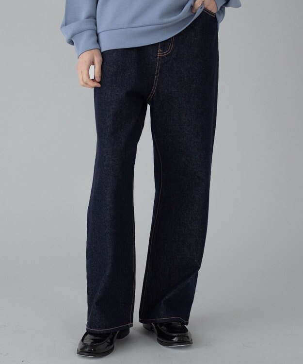 WEGO 【ユニセックス着用ITEM/SMLサイズ展開/ウエスト調整可】バギーデニムパンツ デニムインディゴ