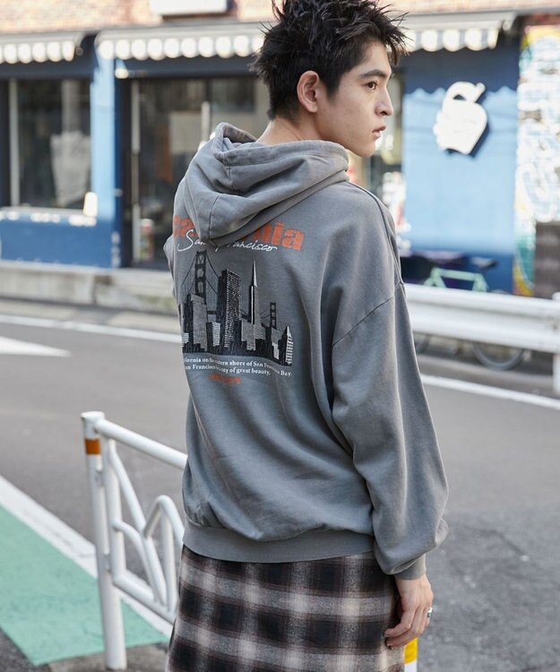 WEGO 【ユニセックス着用ITEM】ピグメントグラフィックプルパーカー 柄4