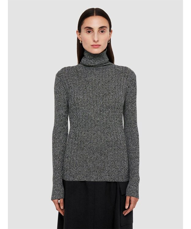 JOSEPH 【洗える】ケーブル&リブ　ハイネックニット Ivory/Black