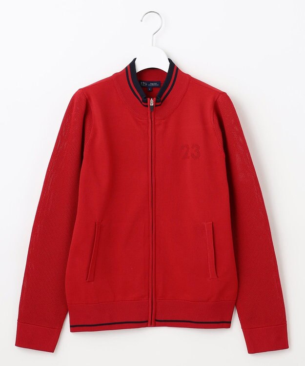 23区GOLF 【WOMEN】【ウォッシャブル】フルジップニットブルゾン レッド系