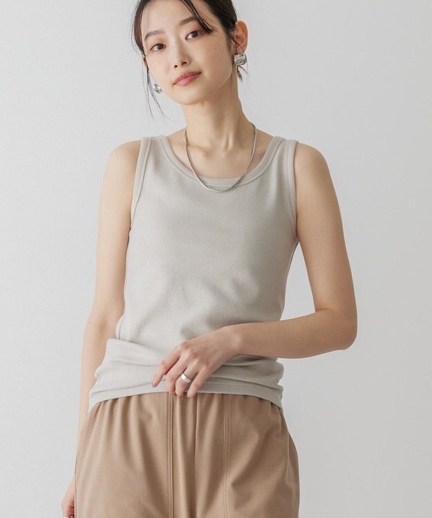 AMERICAN HOLIC ラメテレコタンクトップ Ivory