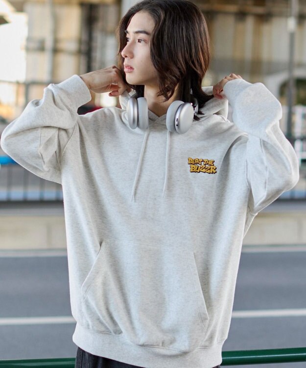 WEGO 【ユニセックス着用ITEM】別注NEWJACKグラフィックプルパーカー アッシュグレー