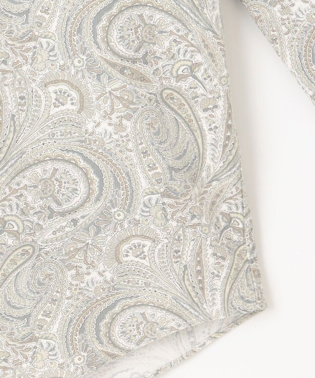 JOSEPH ABBOUD 【LIBERTY・綿100％】リバティペイズリープリントコーデュロイ シャツ ライトグレー系6