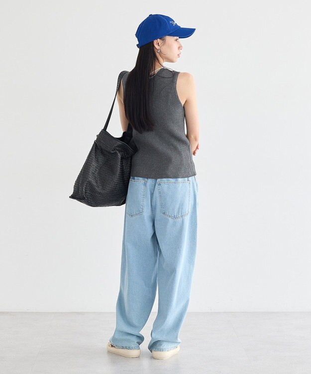 earth music&ecology 前後2WAYスリット釦タンクトップ Dark Gray Mixture